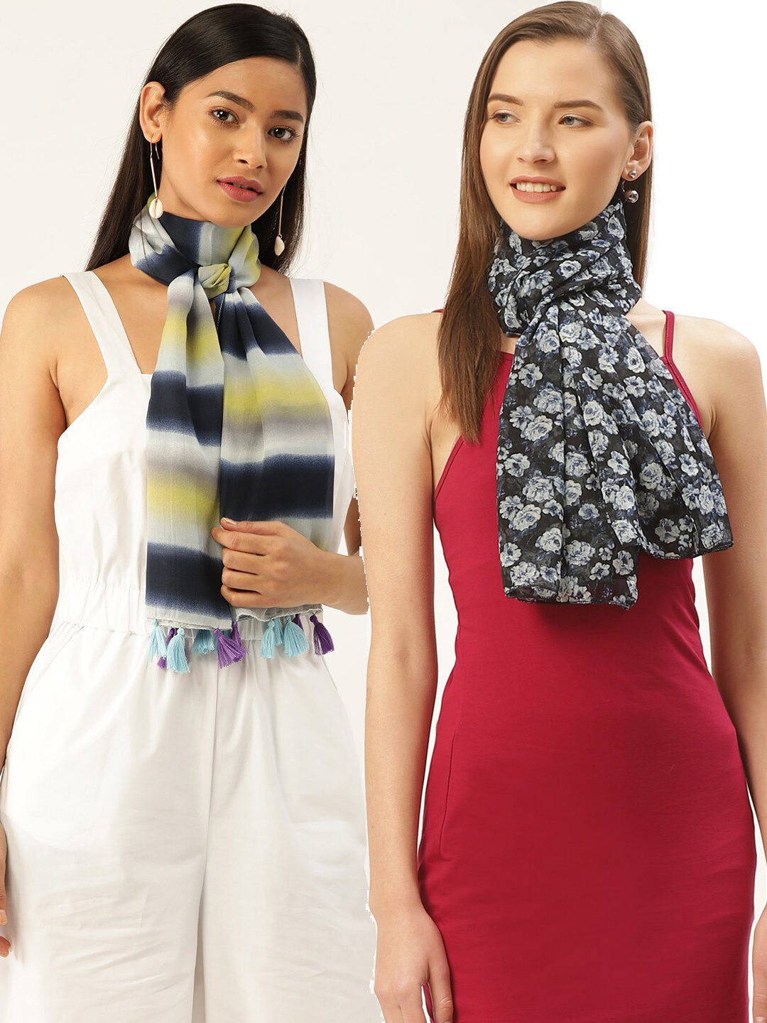 

Trend Arrest Women Pack of 2 Printed Scarfs, Multi