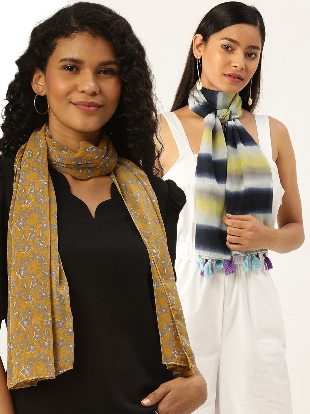 

Trend Arrest Women Pack of 2 Printed Scarfs, Multi