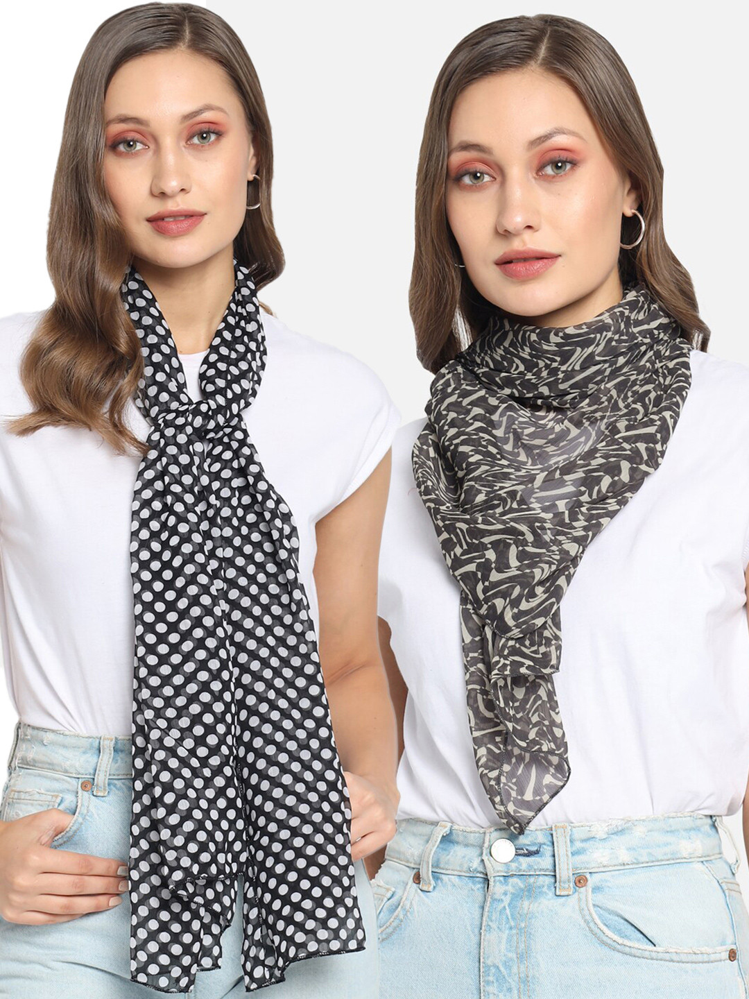 

Trend Arrest Women Pack of 2 Printed Scarf, Multi