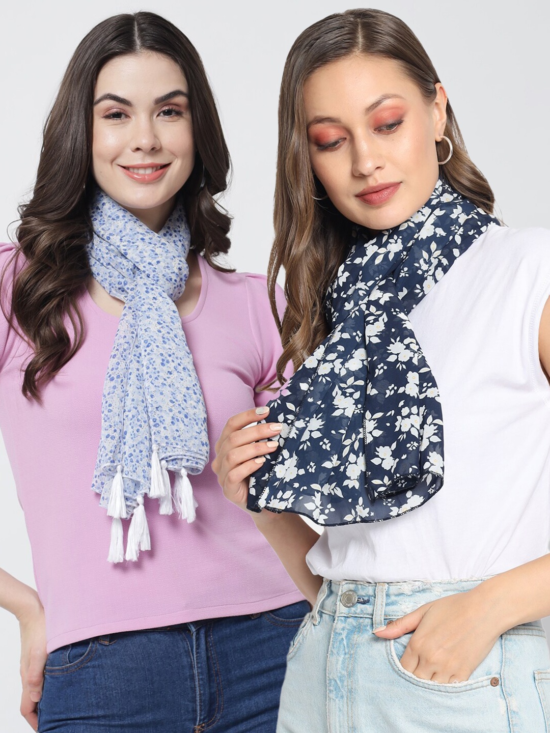 

Trend Arrest Women Pack of 2 Printed Scarf, Multi