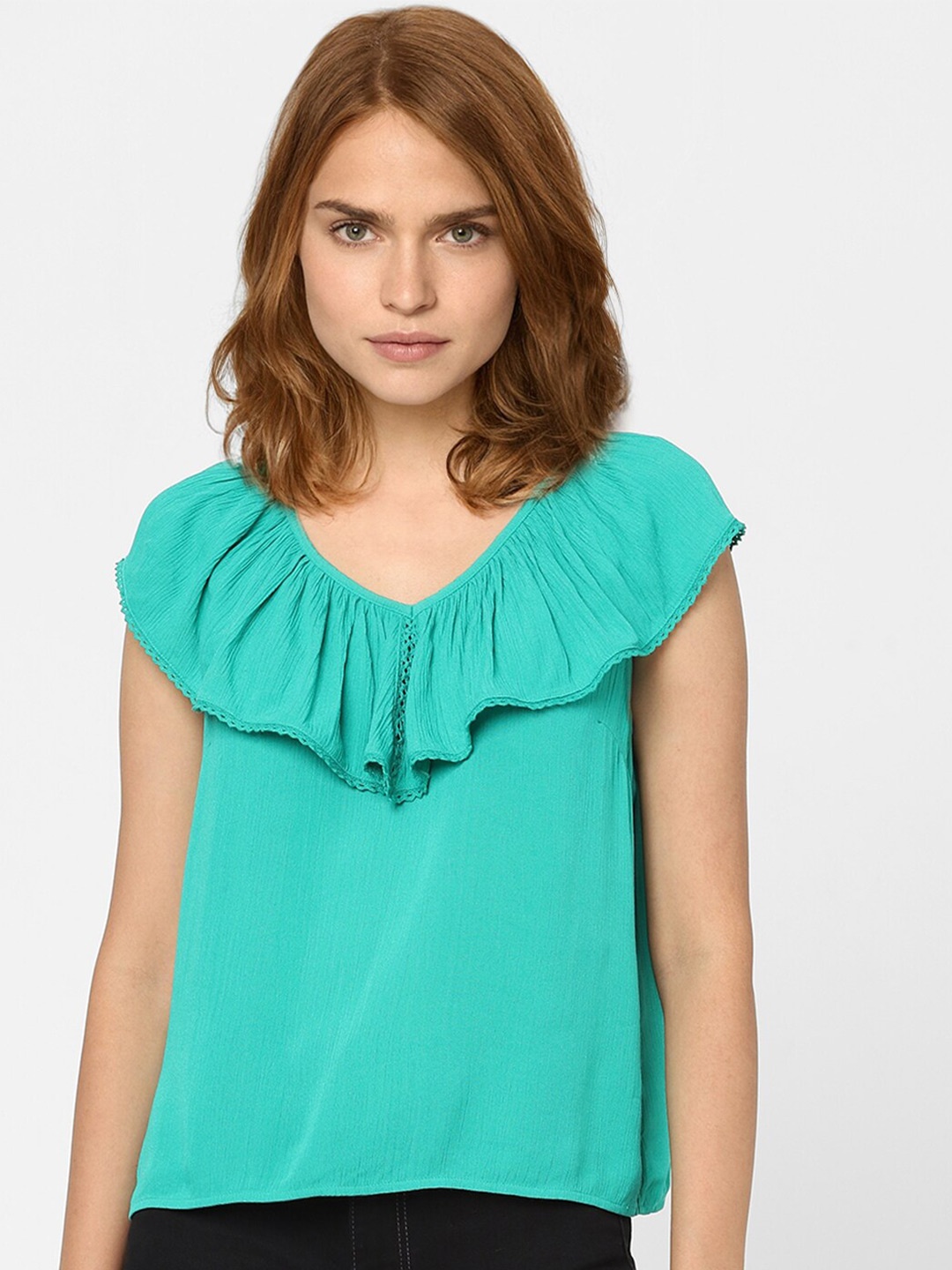 

Vero Moda Women Green Solid Top