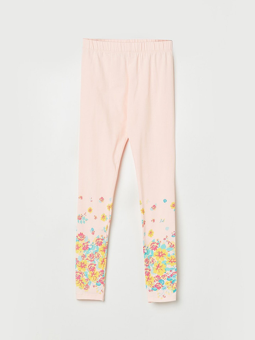 

Fame Forever by Lifestyle Girls Pink & Yellow Printed Cotton Ankle-Length Leggings