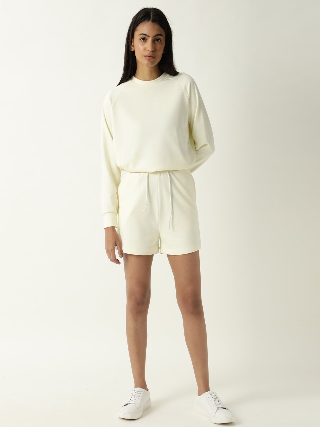 

ARTICALE Women Slim Fit Shorts, Cream