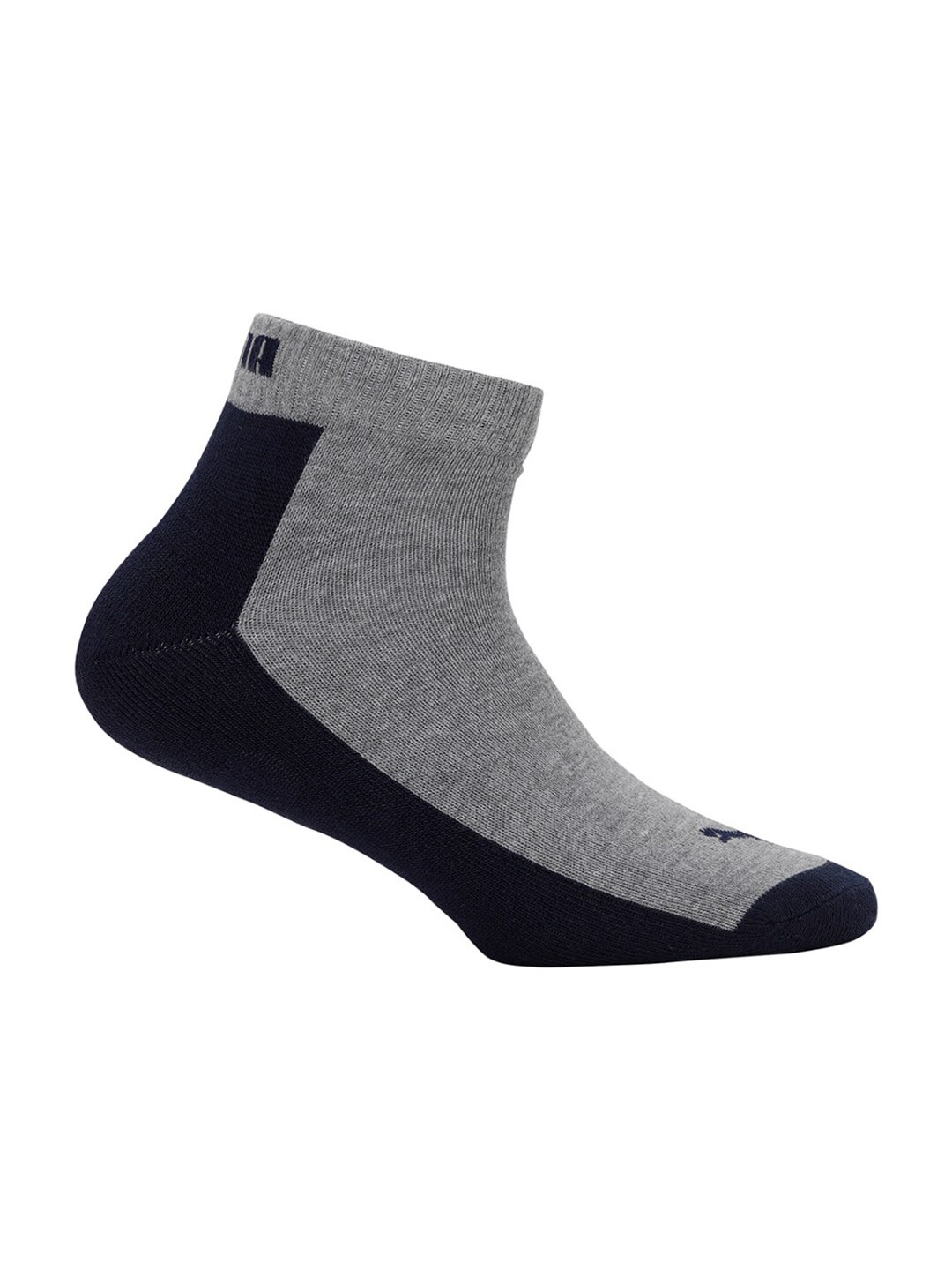 

Puma Unisex Pack Of 2 Grey & Black Colourblocked Multi-Sport Quarter Socks