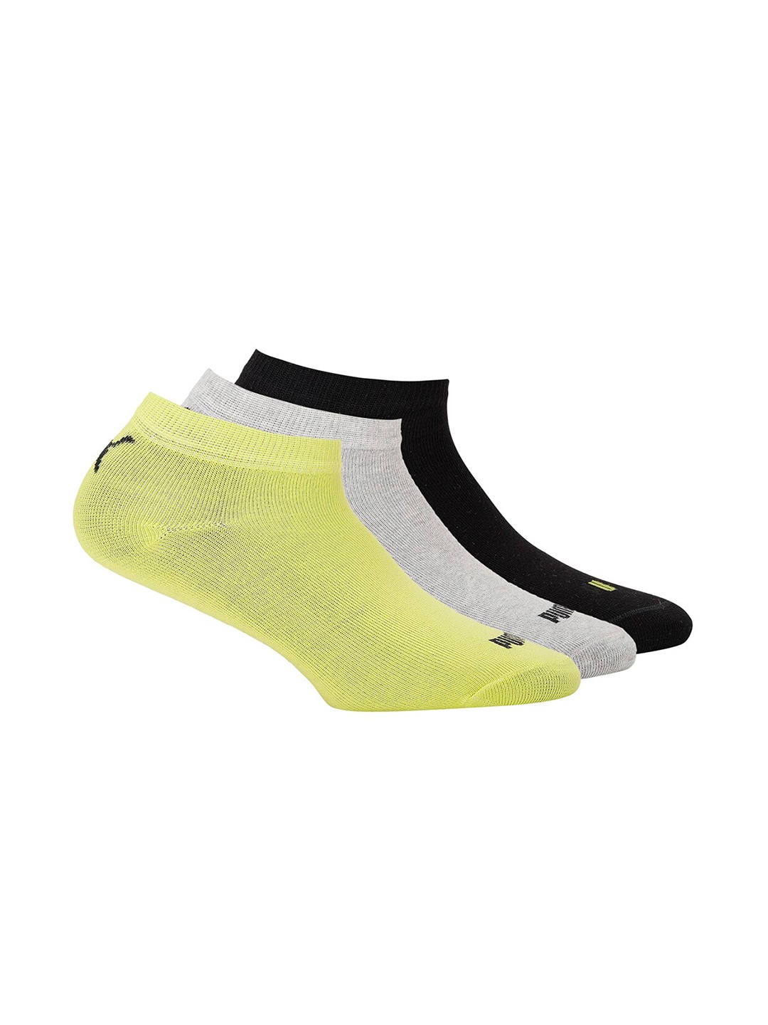 

Puma Unisex Pack of 3 Black Solid Cotton Ankle Length Socks