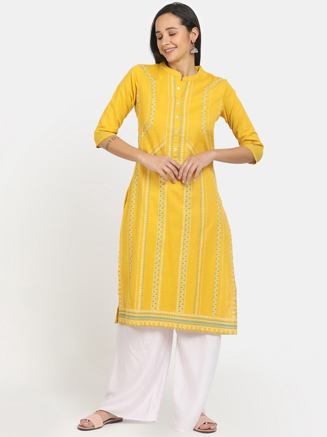 

V-Mart Women Mustard Yellow Kurta