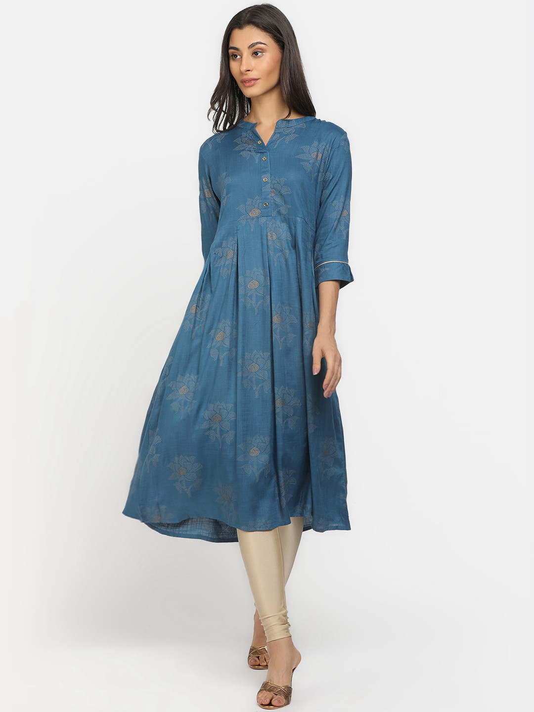 

V-Mart Women Navy Blue Ethnic Motifs Anarkali Kurta