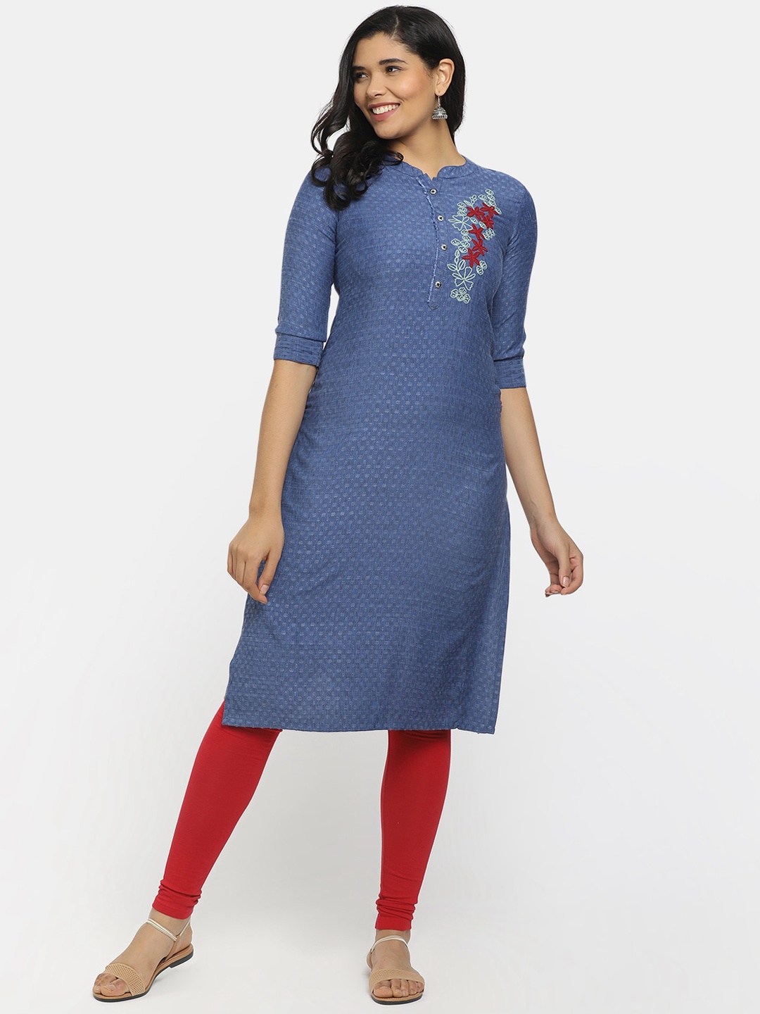 

V-Mart Women Blue Floral Kurta