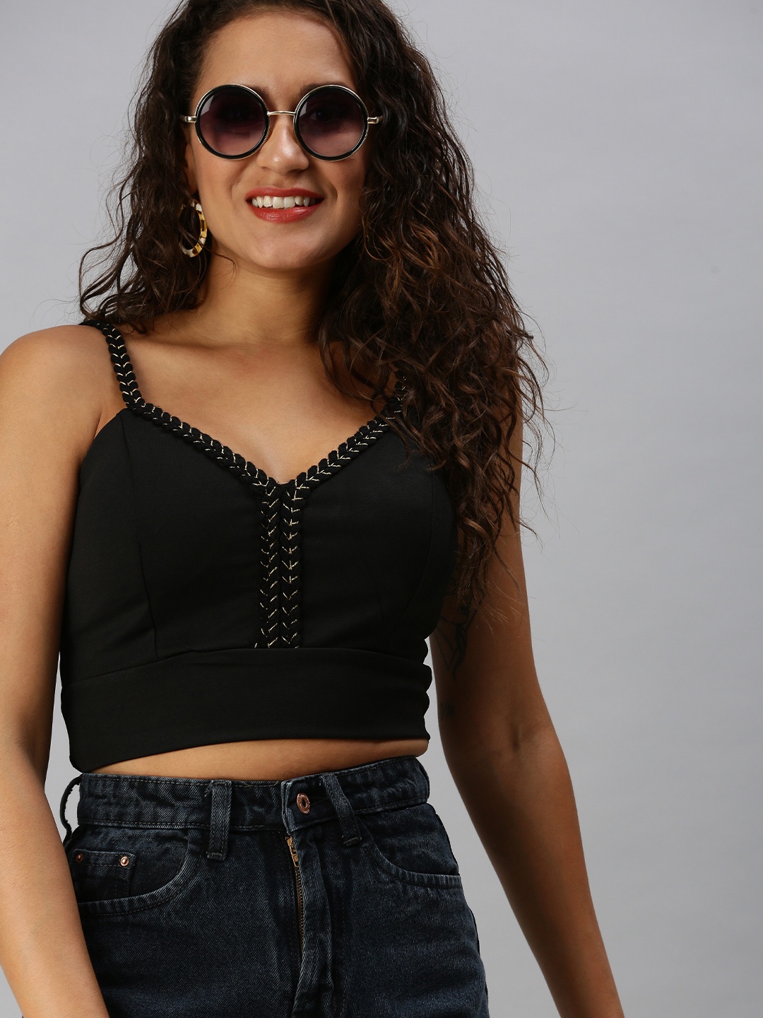 

SHOWOFF Black Bralette Crop Top