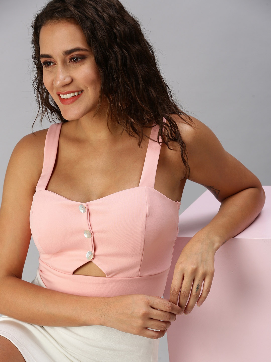 

SHOWOFF Women Pink Crop Top