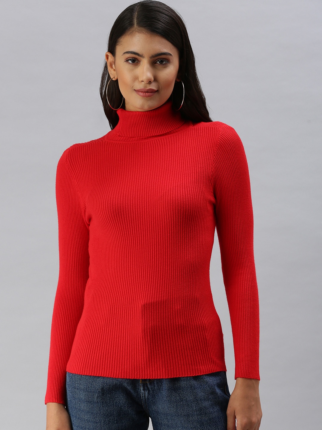 

SHOWOFF Women Red Fitted Acrylic Top