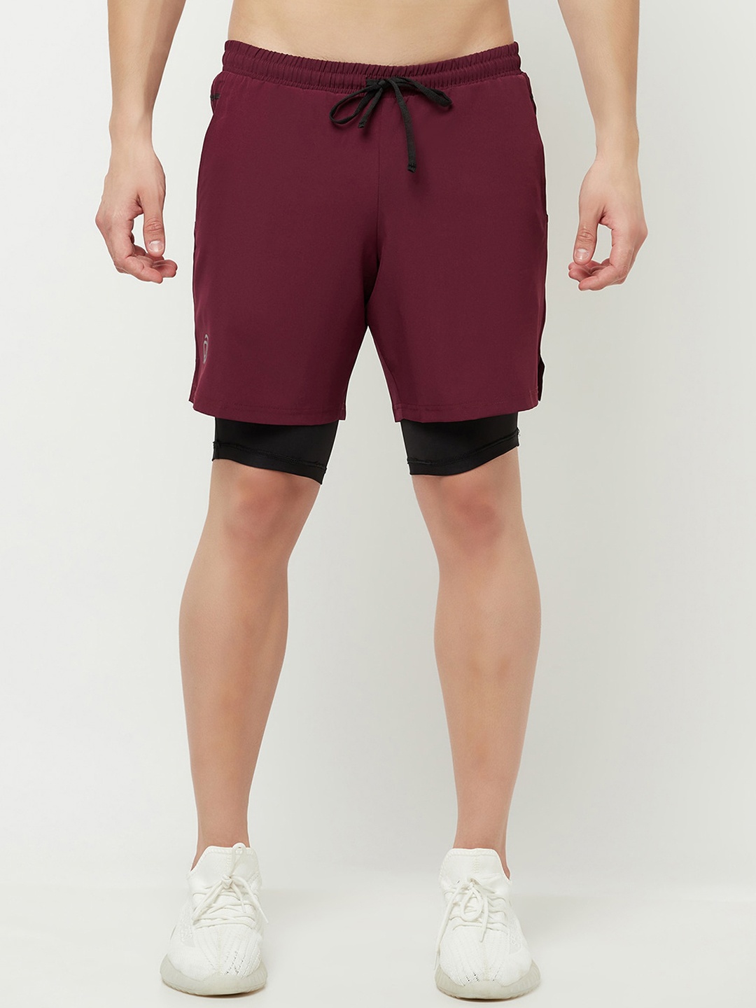 

Truerevo Men Maroon Low-Rise Running Shorts