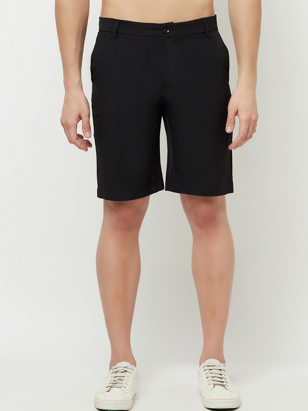 

Truerevo Men Black Low-Rise Rapid Dry Training or Gym Sports Shorts