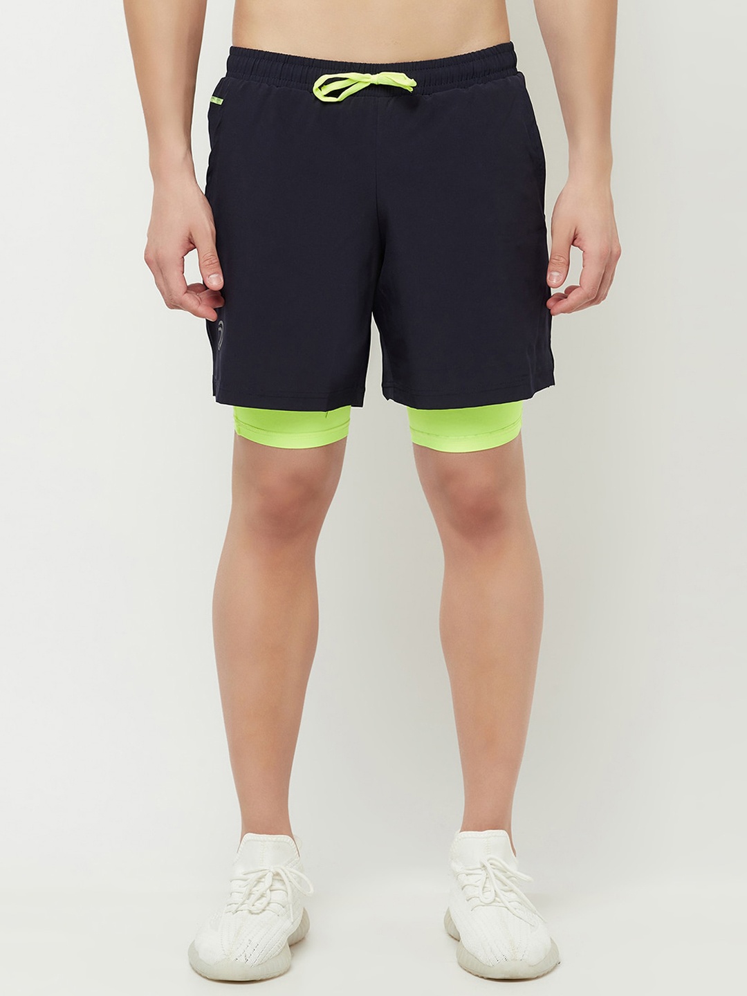 

Truerevo Men Navy Blue Low-Rise Running Sports Shorts