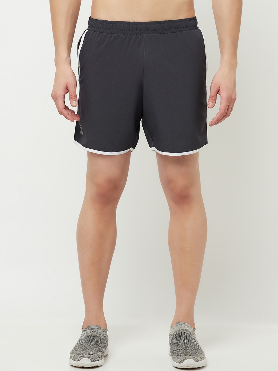 

Truerevo Men Grey Low-Rise Running Sports Shorts