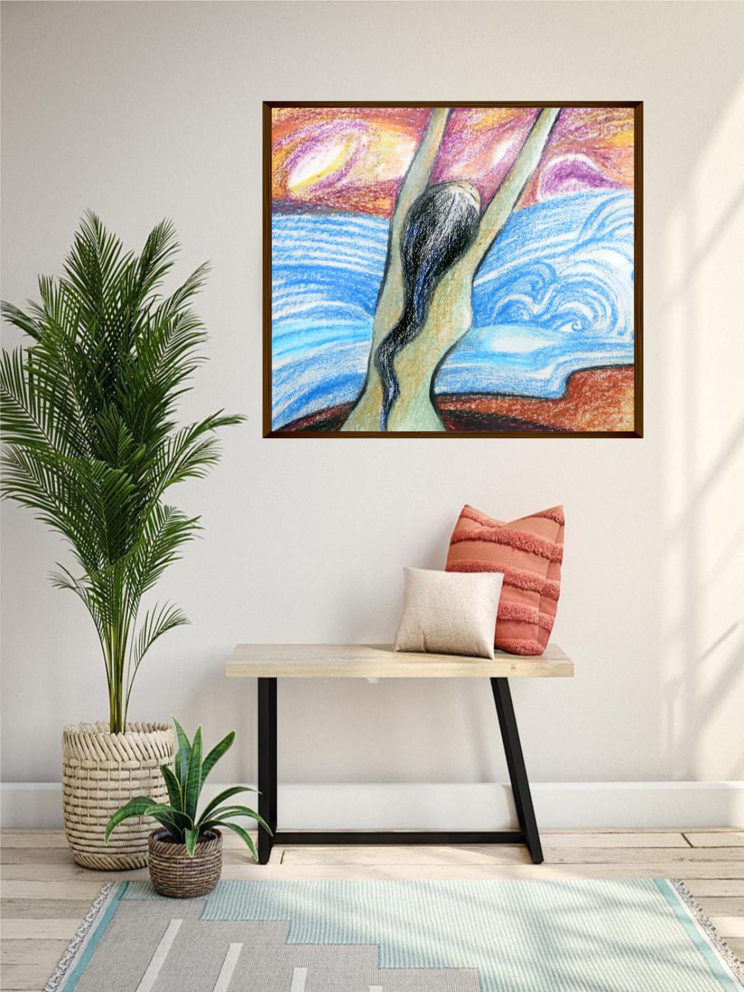 

The Art House Blue & Pink Abstract Wall Paintings
