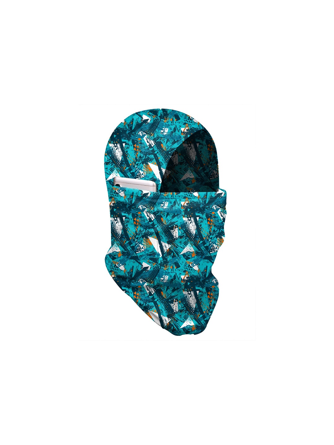 

Blacksmith Men Green & White Printed Cotton Balaclava