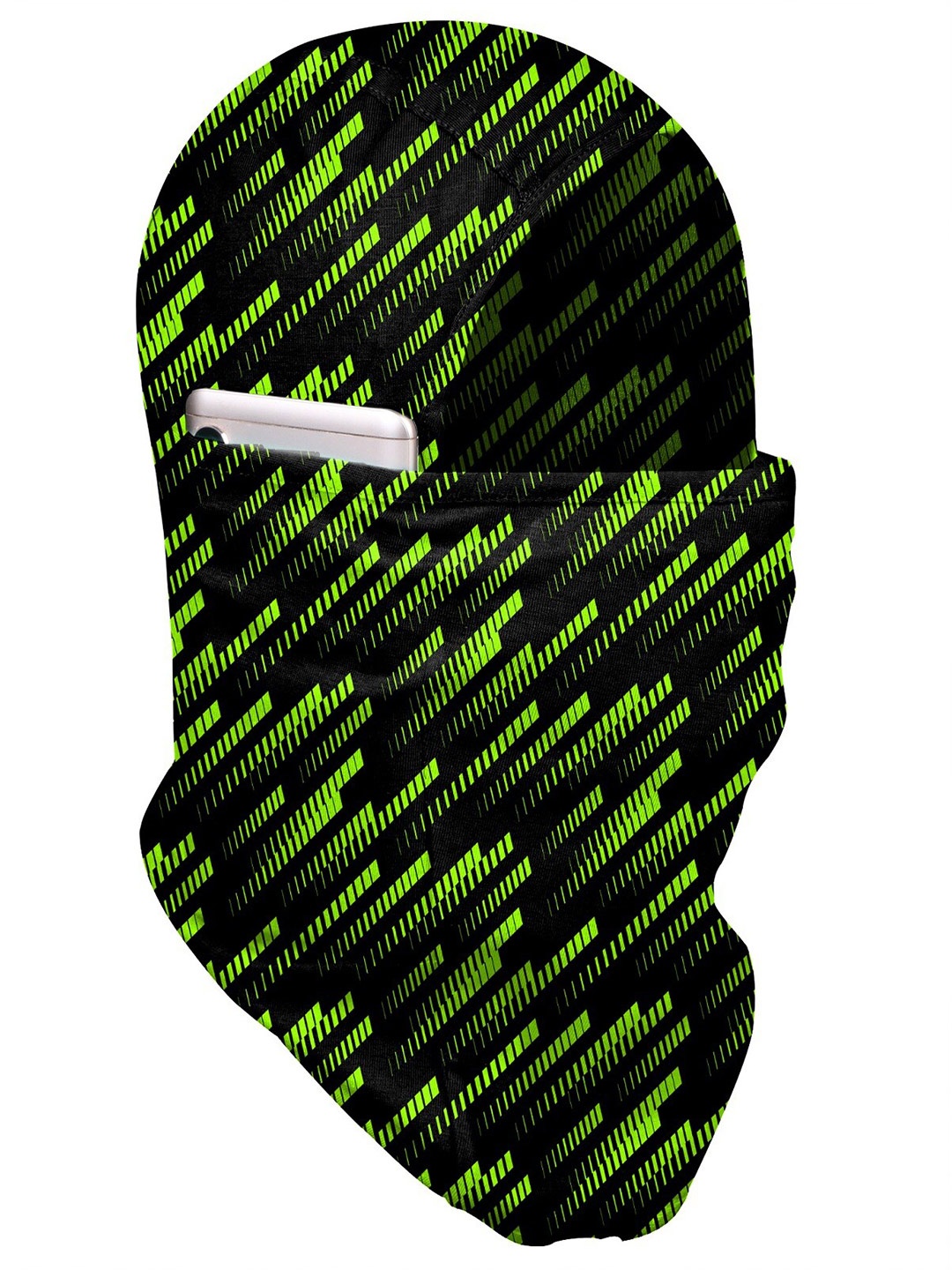 

Blacksmith Men Black & Green Printed Balaclava