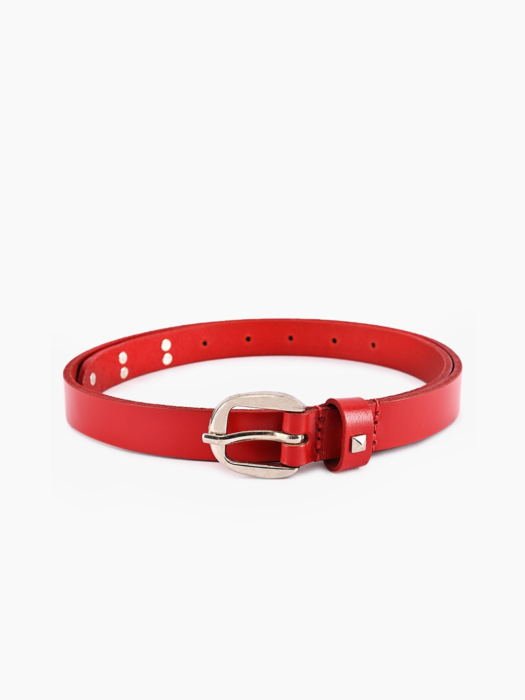 

BuckleUp Women Red Solid Leather Belt