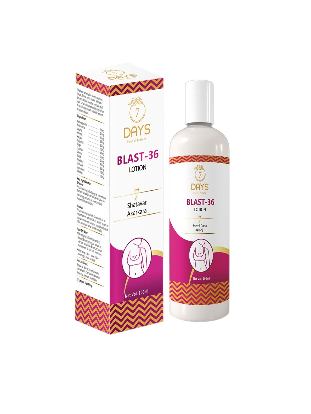 

7 DAYS Blast 36 Breast Lotion with Kalongi Methi Dana & Shatavar - 100ml, White