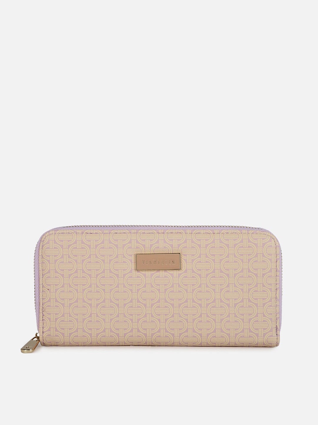 

Van Heusen Women Brown Geometric Printed PU Zip Around Wallet