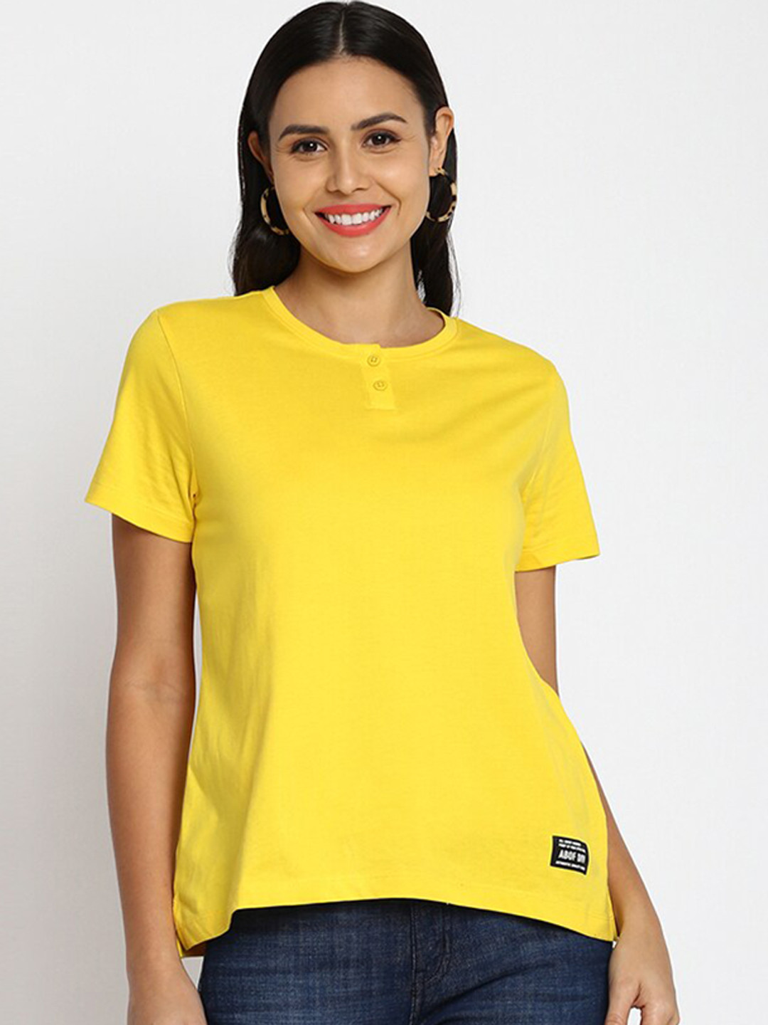 

abof Women 3 Regular Fit T Shirt, Yellow