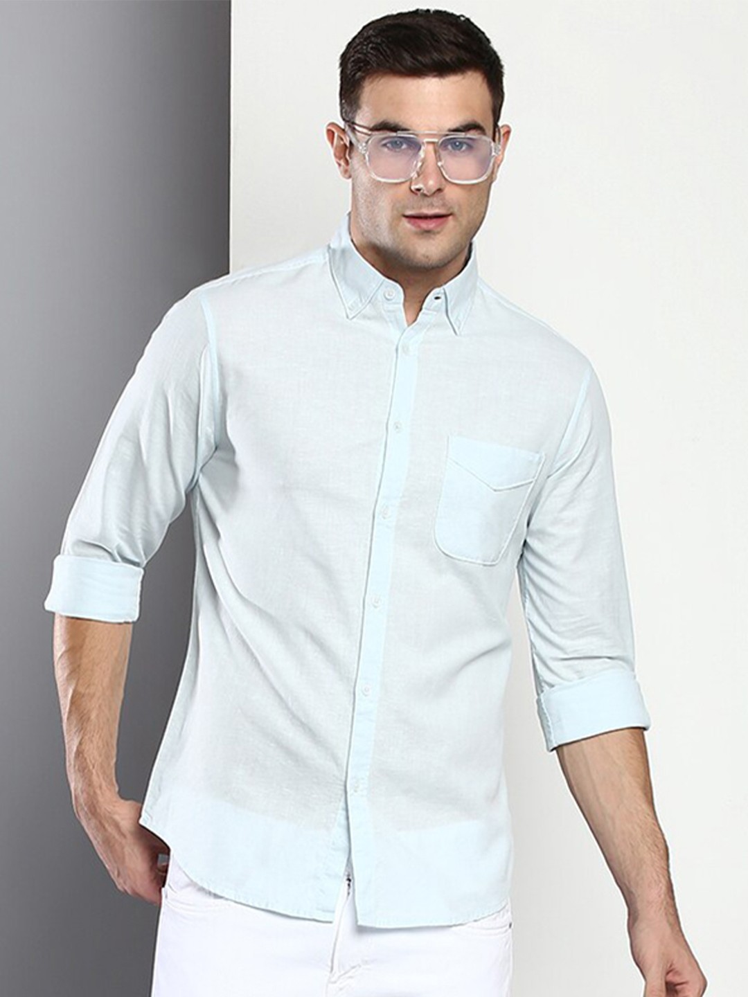 

Dennis Lingo Men Blue Slim Fit Casual Shirt