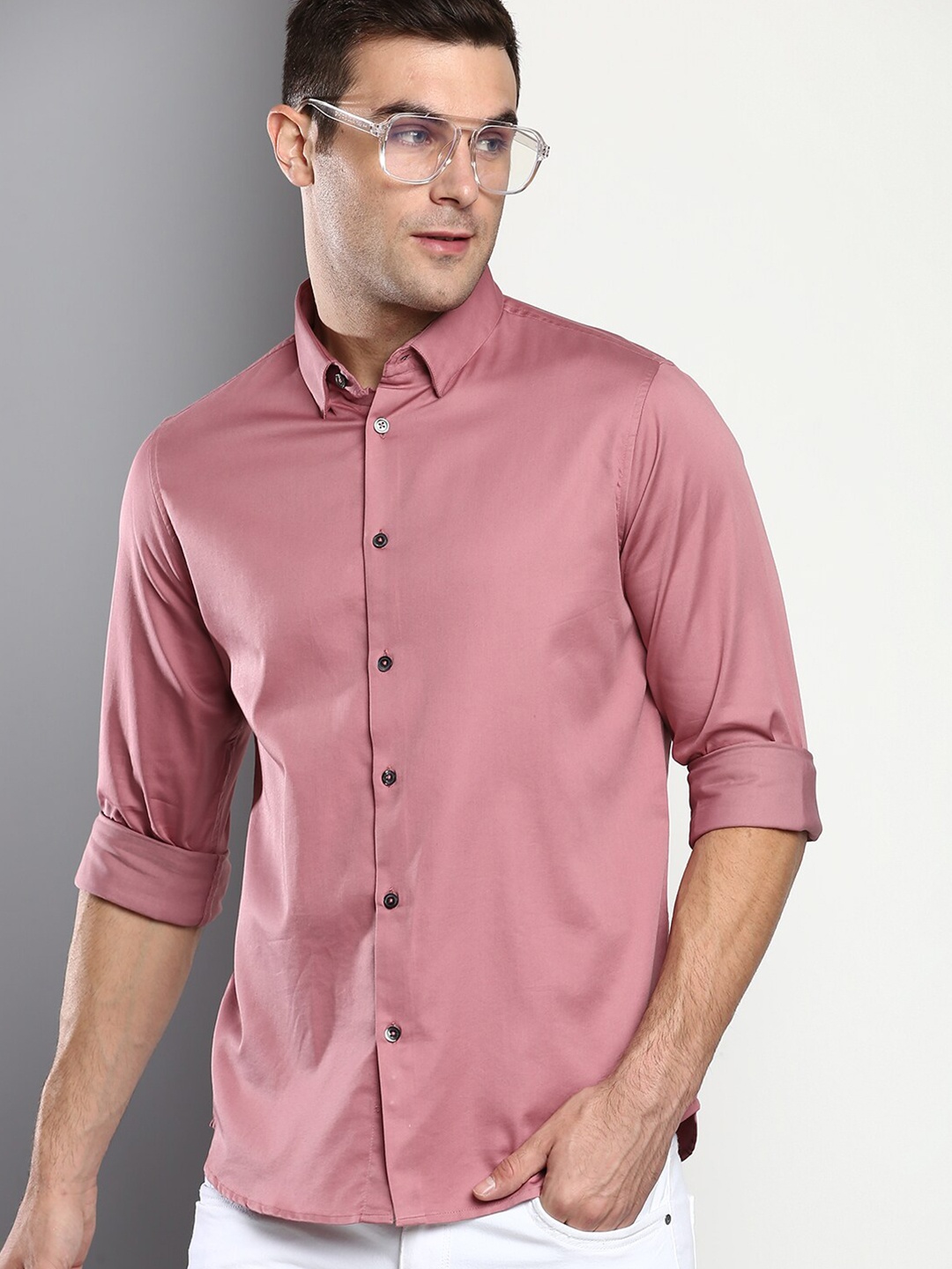

Dennis Lingo Men Lavender Slim Fit Casual Shirt
