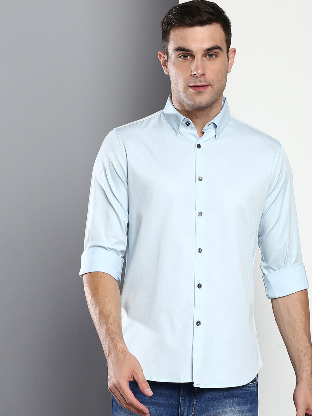 

Dennis Lingo Men Blue Slim Fit Casual Shirt