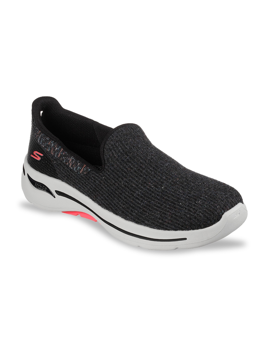 

Skechers Women Black Textile Walking Non-Marking Shoes