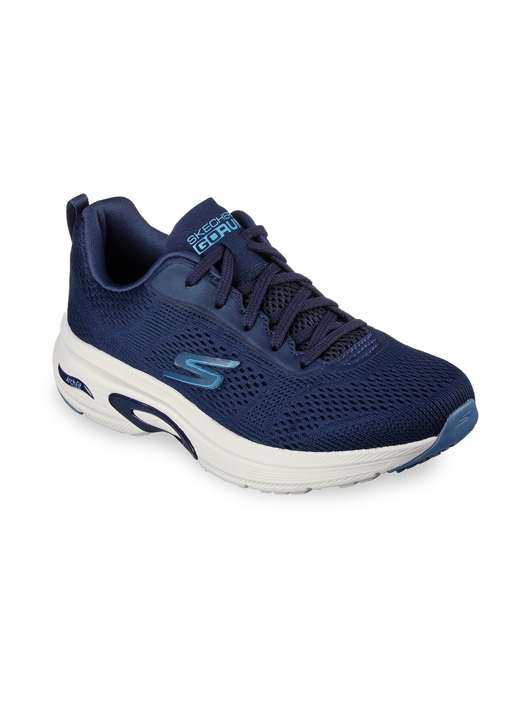 

Skechers Women Navy Blue Mesh High-Top Running Non-Marking Shoes