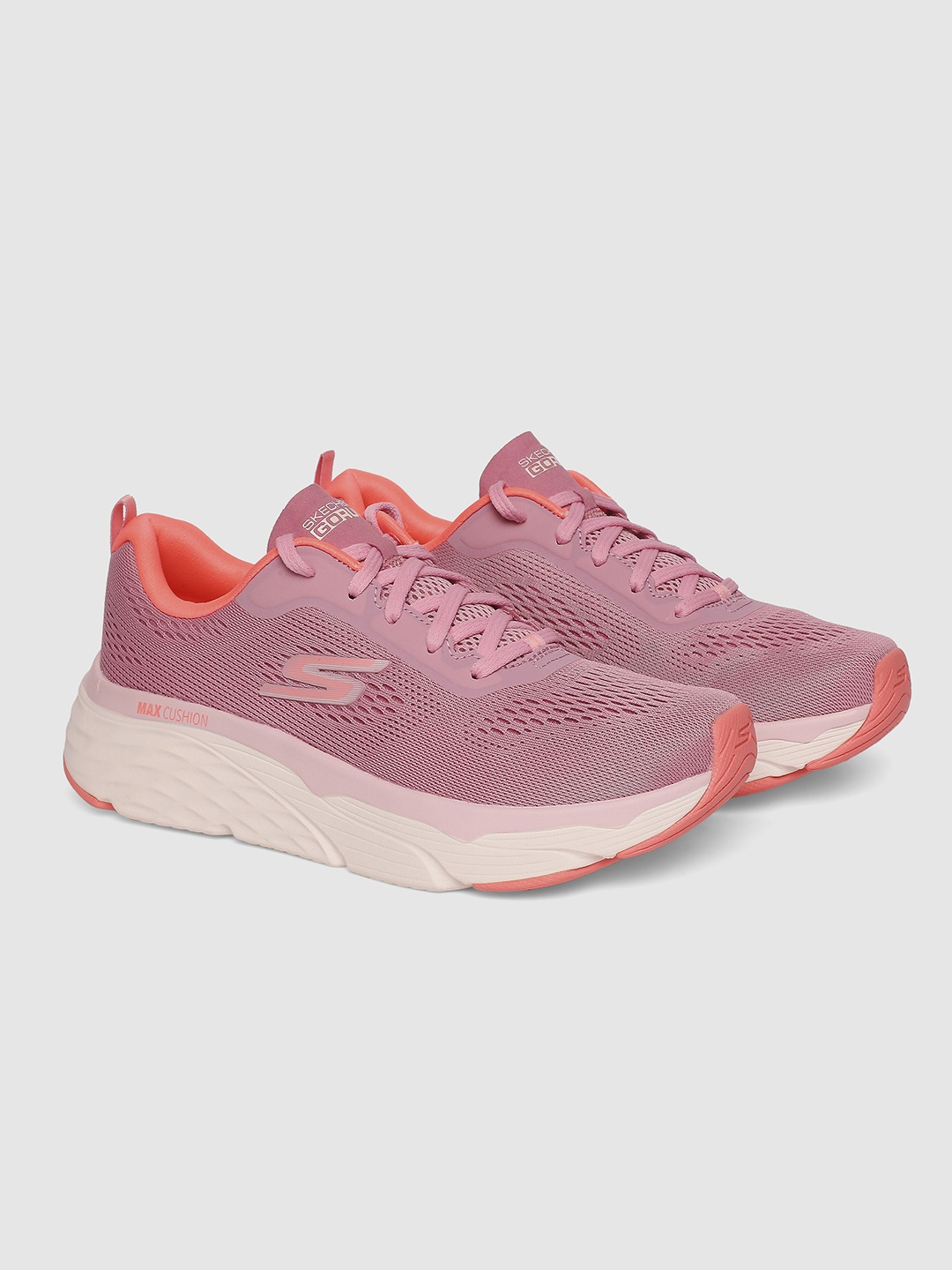 

Skechers MAX CUSHIONING ELITE - DESTIN Pink Mesh Walking Non-Marking Shoes