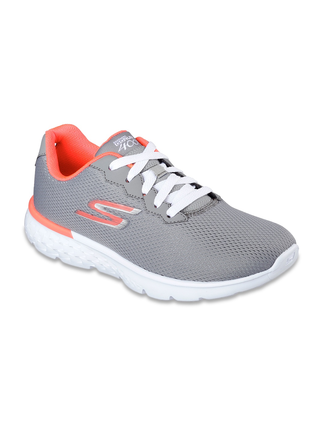 

Skechers Women Go Run 400 - Action Running Lace-Up Shoes, Grey