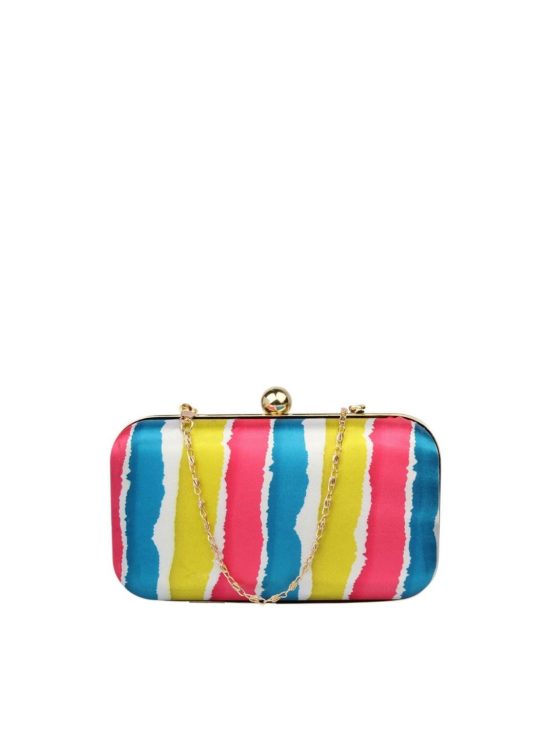

MAMMON Blue & Pink Printed Box Clutch