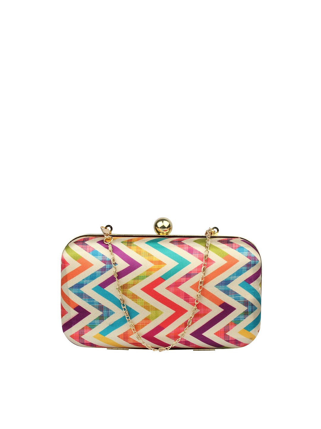 

MAMMON Blue & Pink Printed Box Clutch