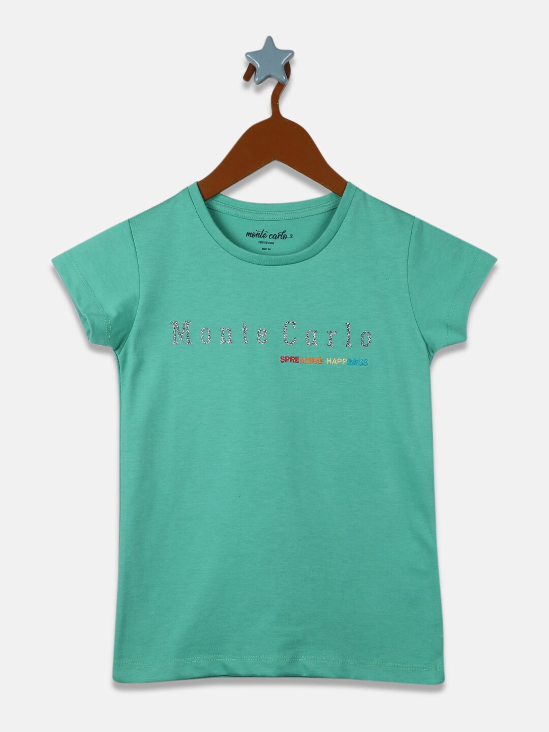 

Monte Carlo Girls Sea Green Typography Print Top