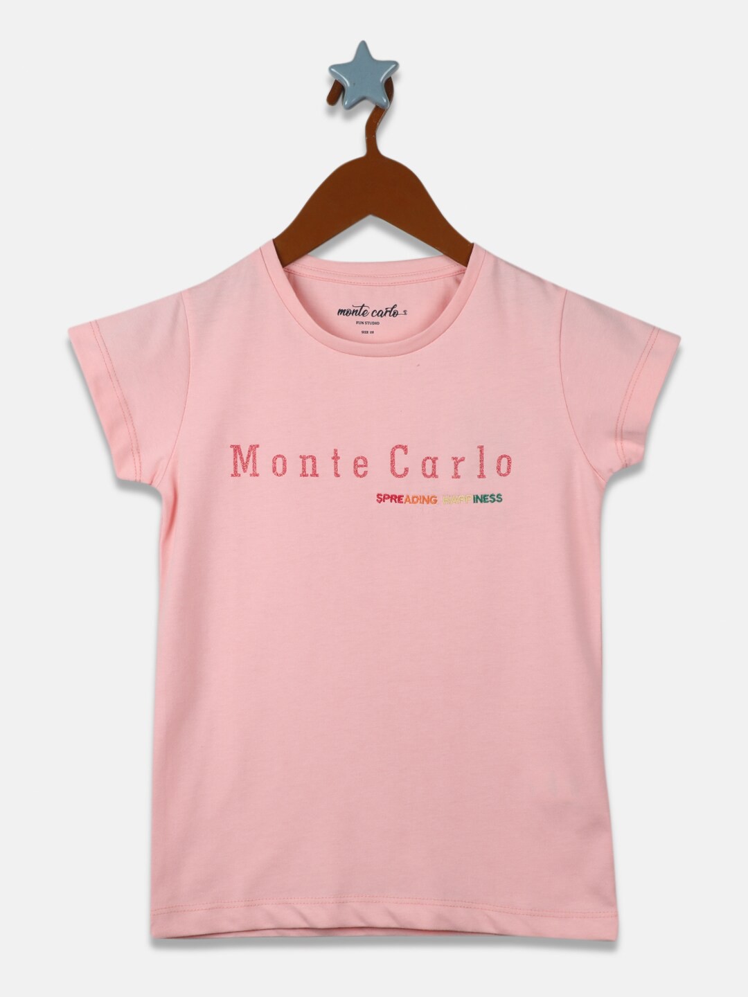 

Monte Carlo Girls Peach-Coloured Printed Top