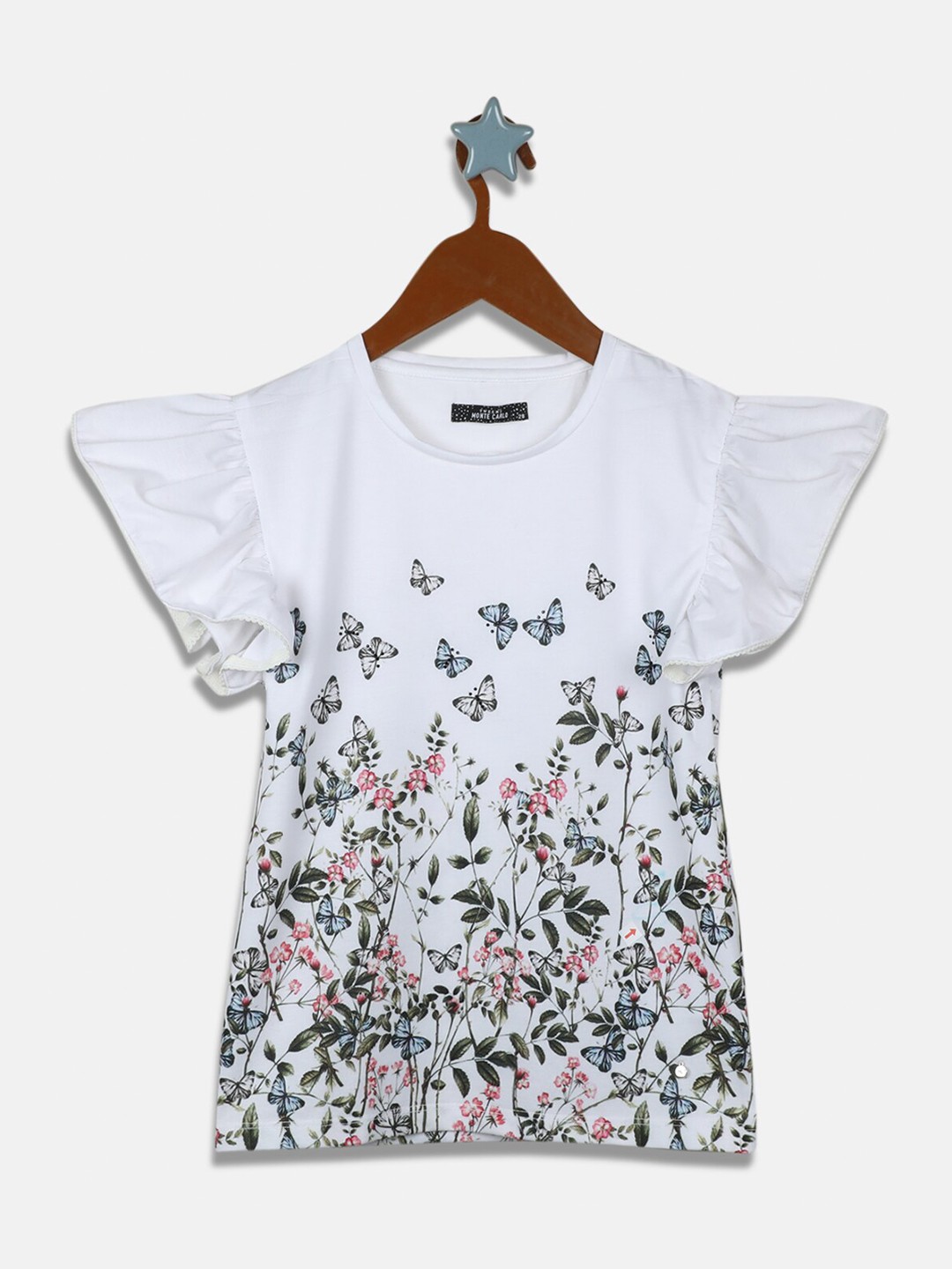 

Monte Carlo White Floral Print Top