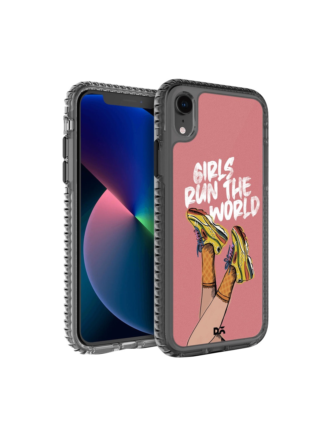 

DailyObjects Pink & White Girls Run The World iPhone XR Stride 2.0 Case Cover, Multi