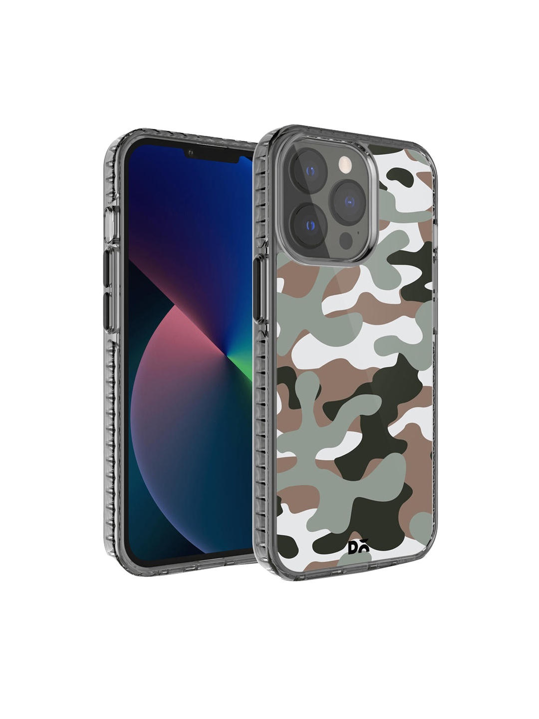 

DailyObjects White & Grey Camouflage Army Stride 2.0 iPhone 13 Pro Max Back Case