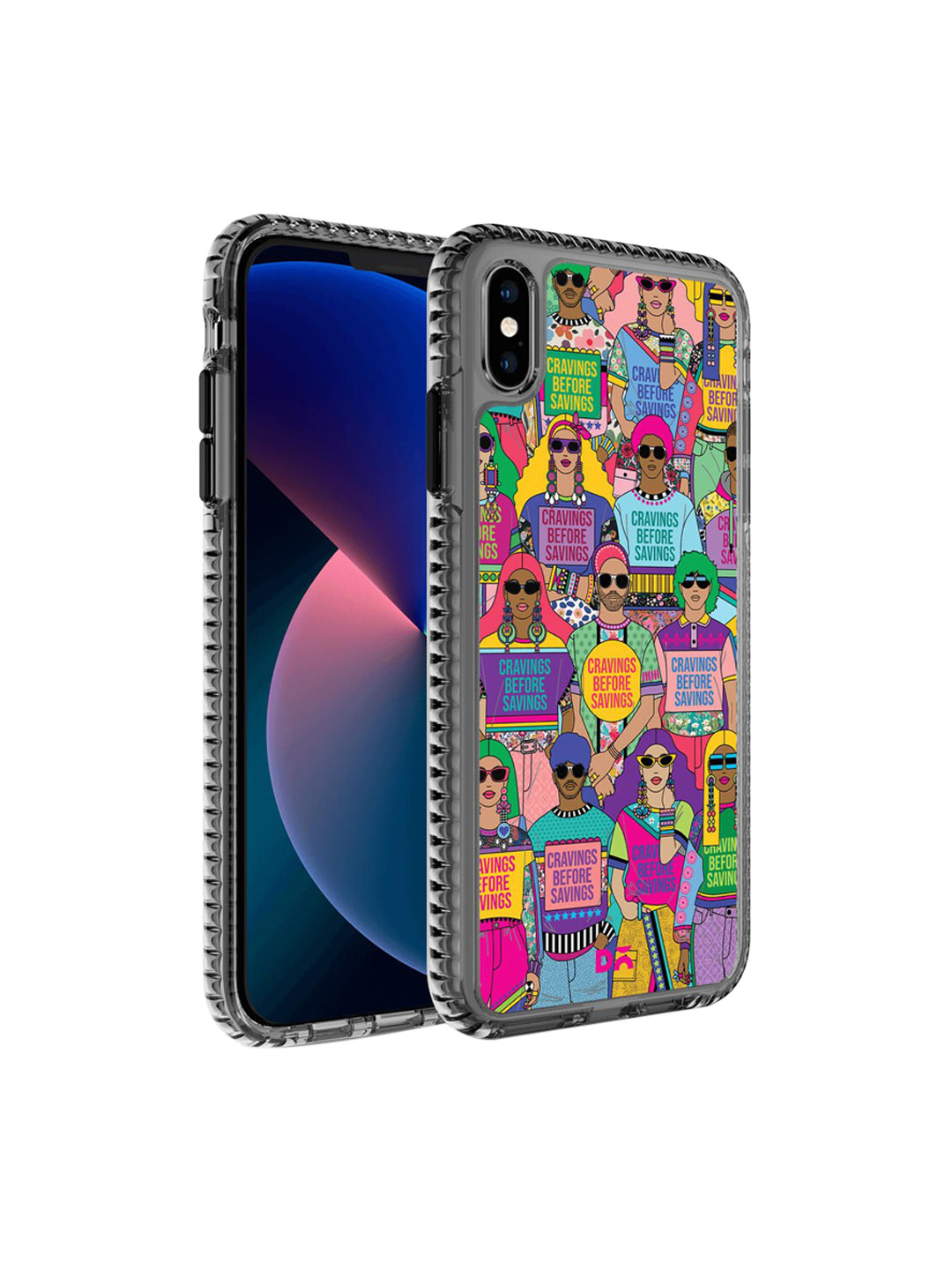 

DailyObjects Purple & Yellow Printed Cravings Before Savings iPhone X Phone Case