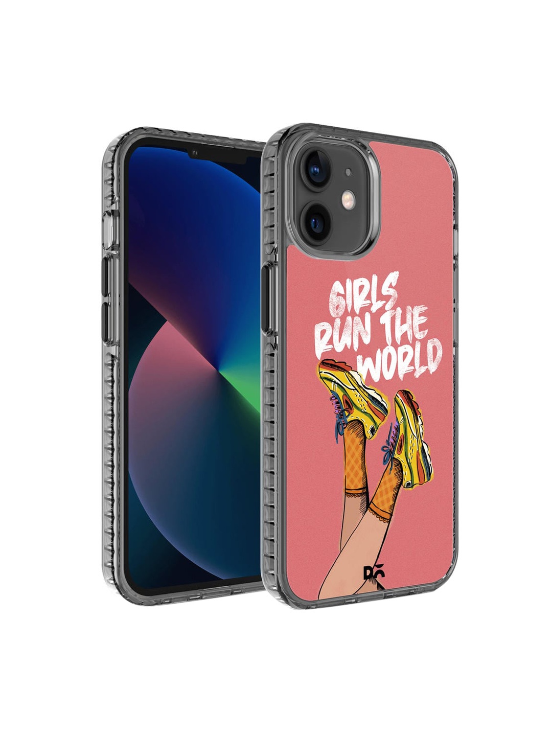 

DailyObjects Transparent & Pink Printed iPhone 12 Back Cover