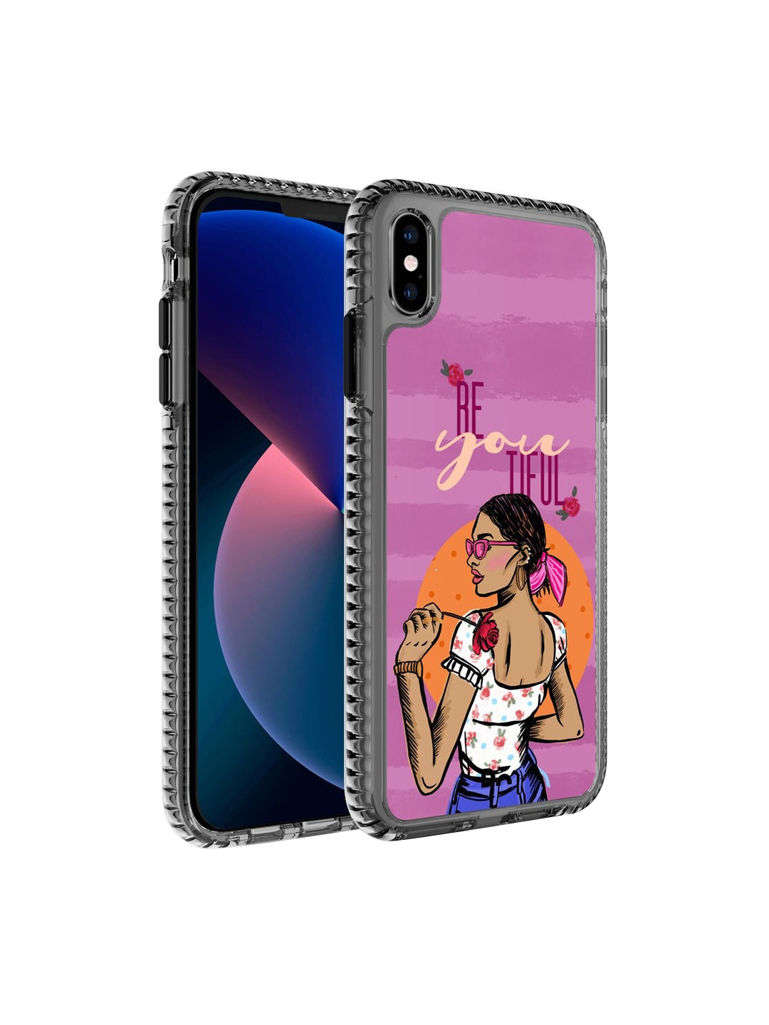 

DailyObjects Purple & Orange Be You Tiful iPhone X Stride 2.0 Case Cover, Multi