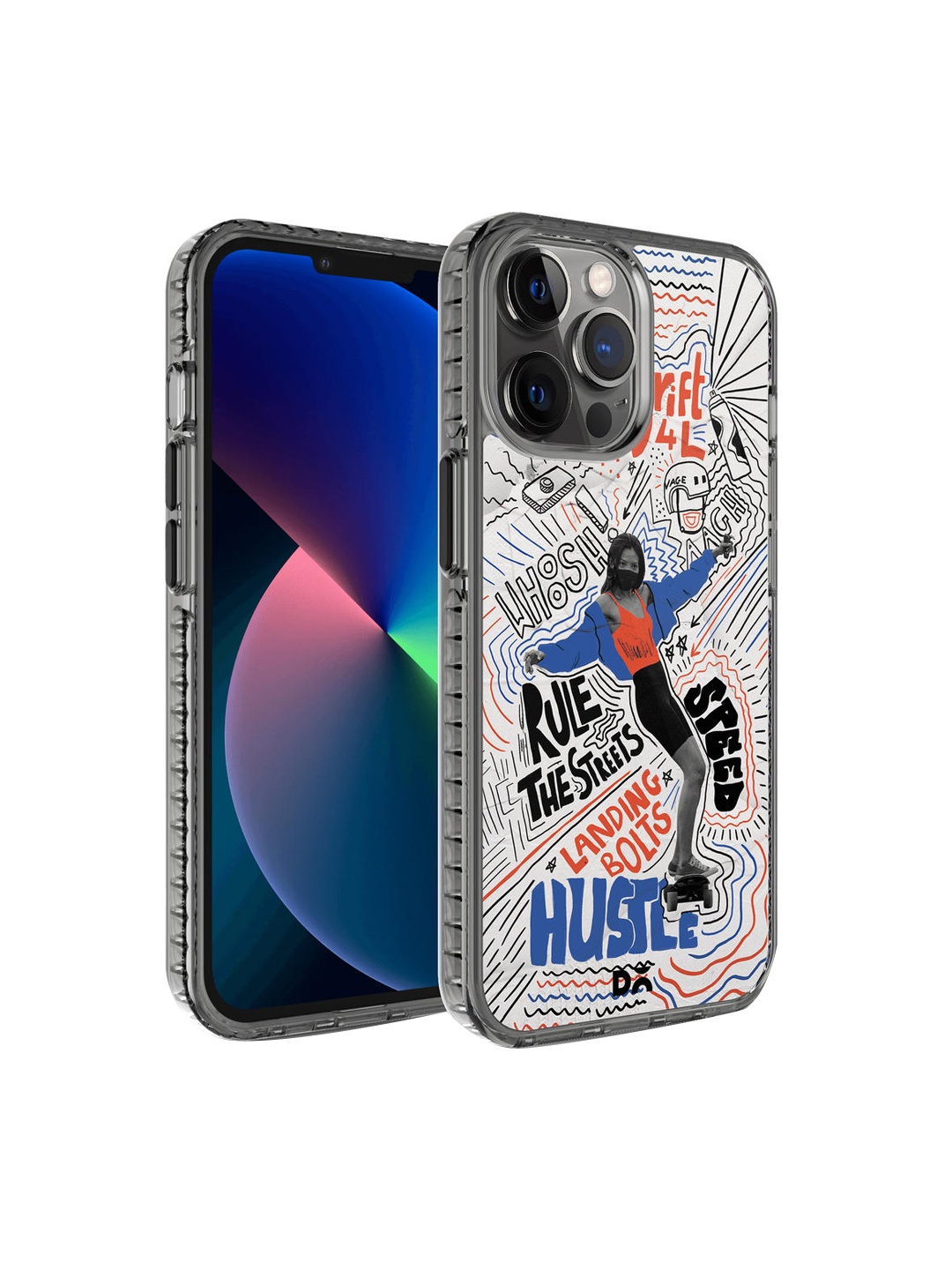 

DailyObjects Blue & Silver Printed Drift4L Stride 2.0 iPhone 12 Phone Case, Multi