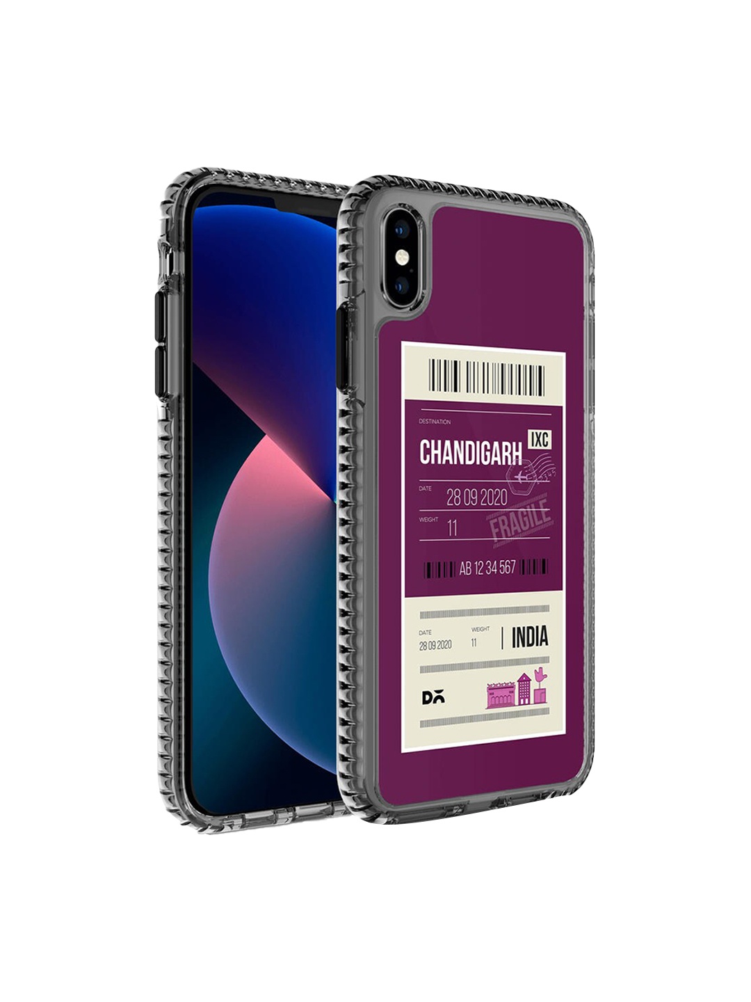 

DailyObjects Transparent & Purple Printed iPhone XS Max Back Cover