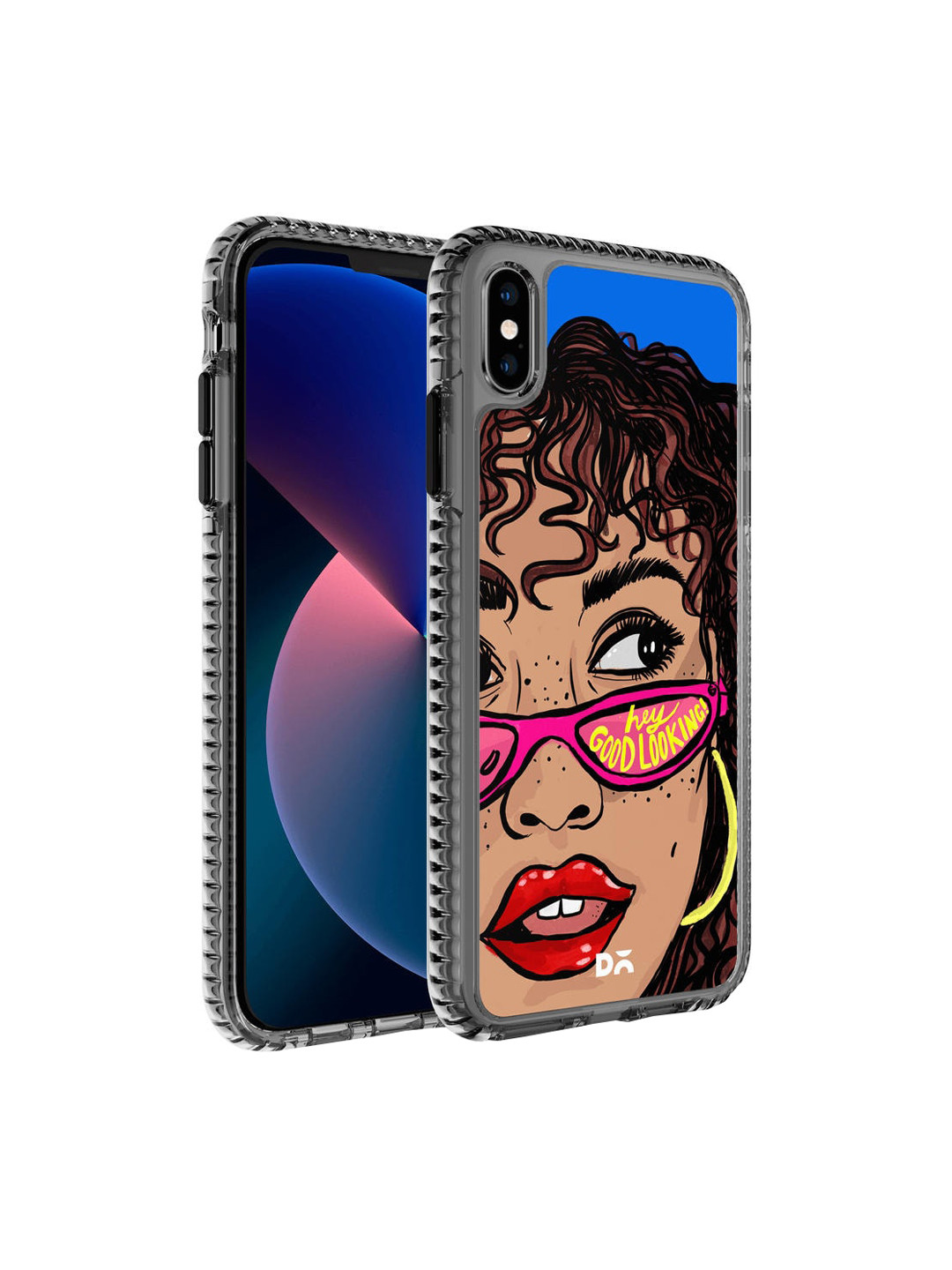 

DailyObjects Blue & Brown Hey Good Looking Printed Stride 2.0 iPhone XS Max Case Cover, Multi