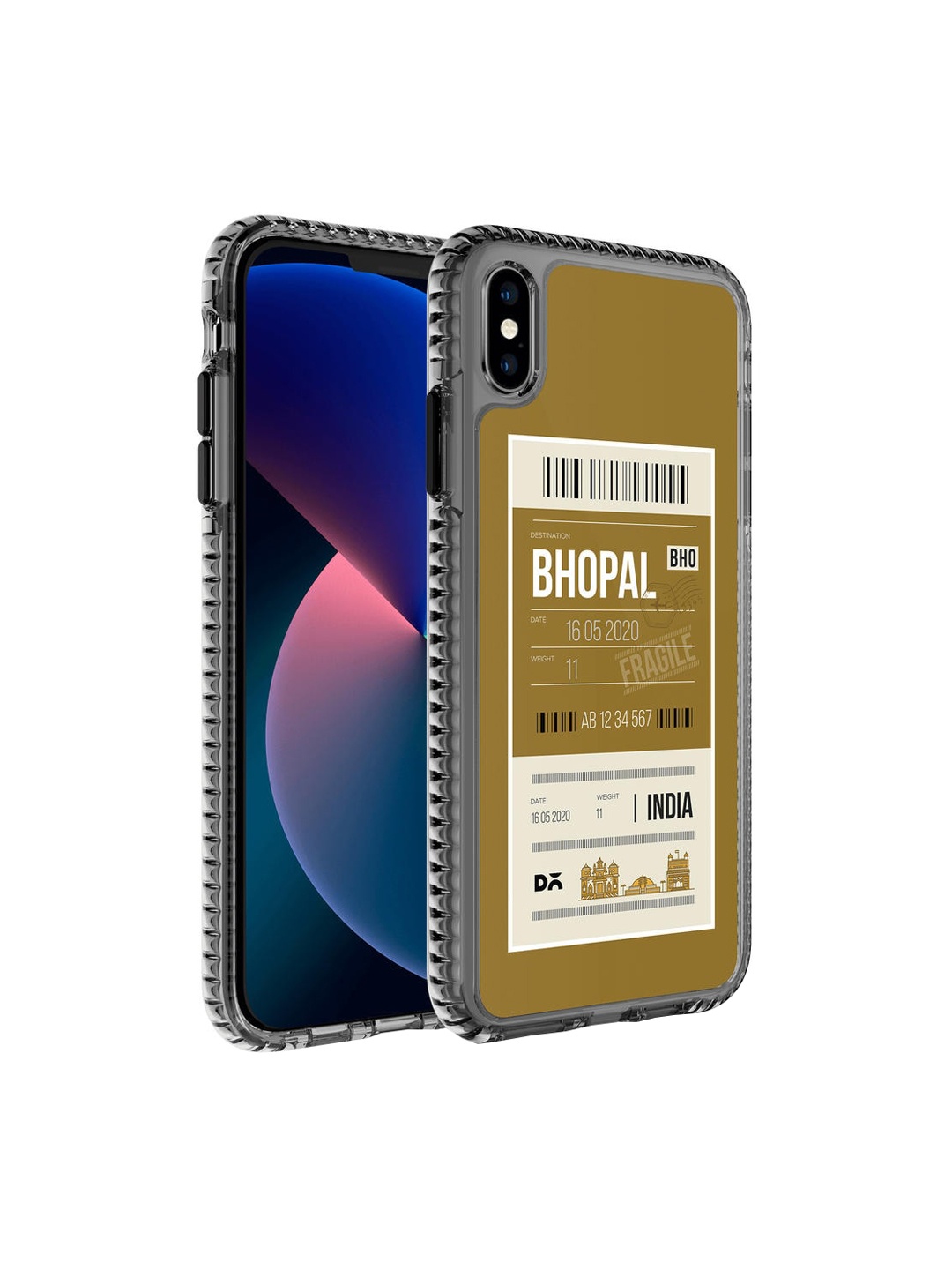 

DailyObjects Transparent & Yellow Printed iPhone X Back Cover, Multi