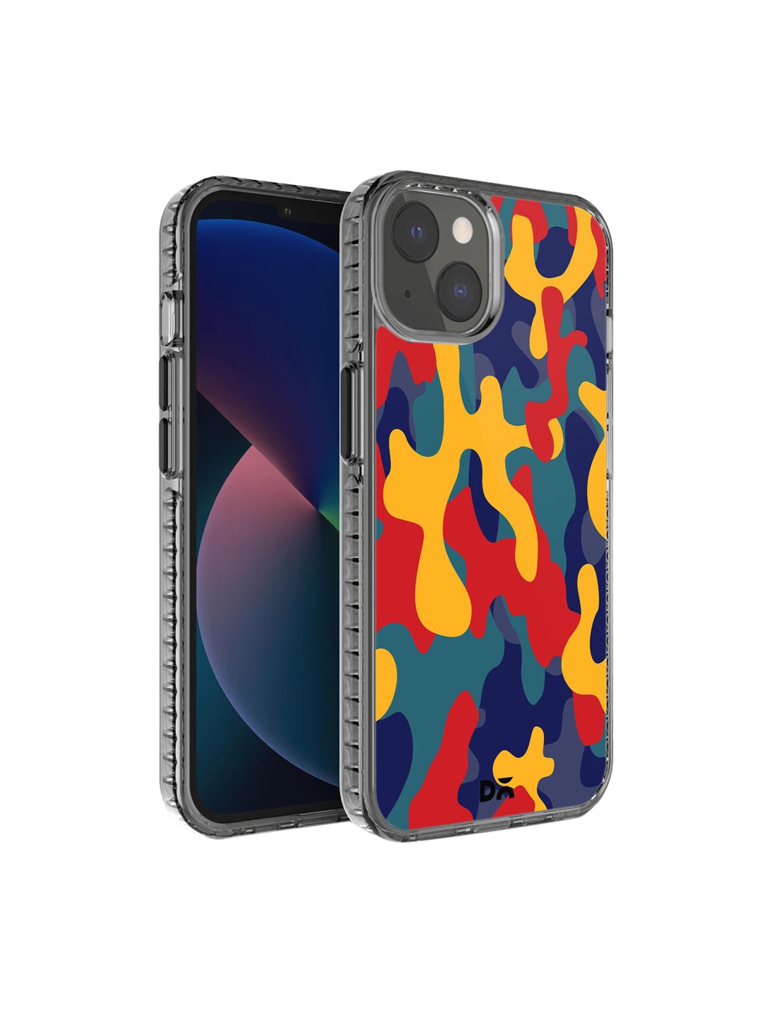 

DailyObjects Blue & Yellow Printed Color Block Camo iPhone13 Phone Case, Multi