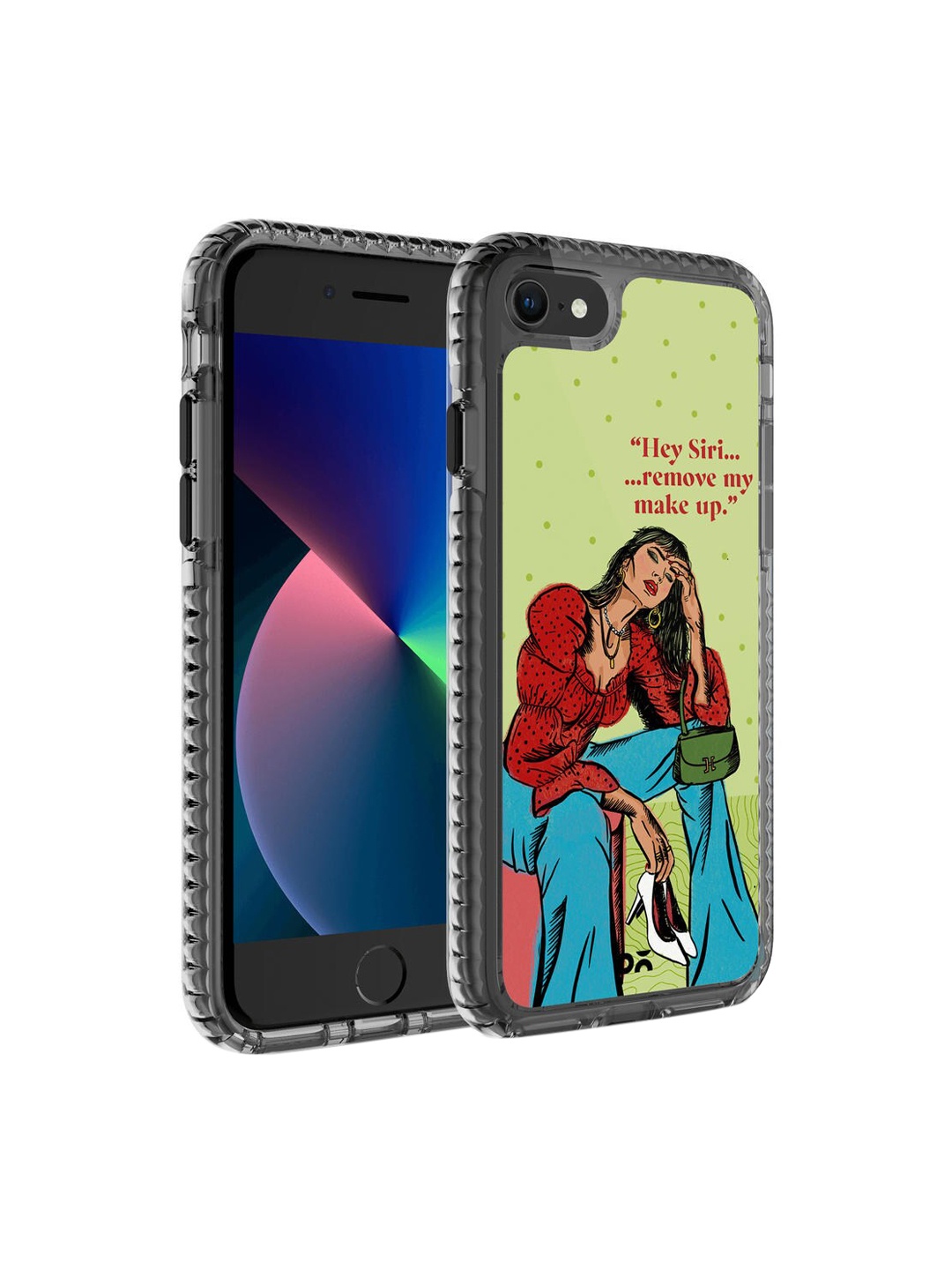 

DailyObjects Transparent & Green Printed iPhone SE 2020 Back Cover