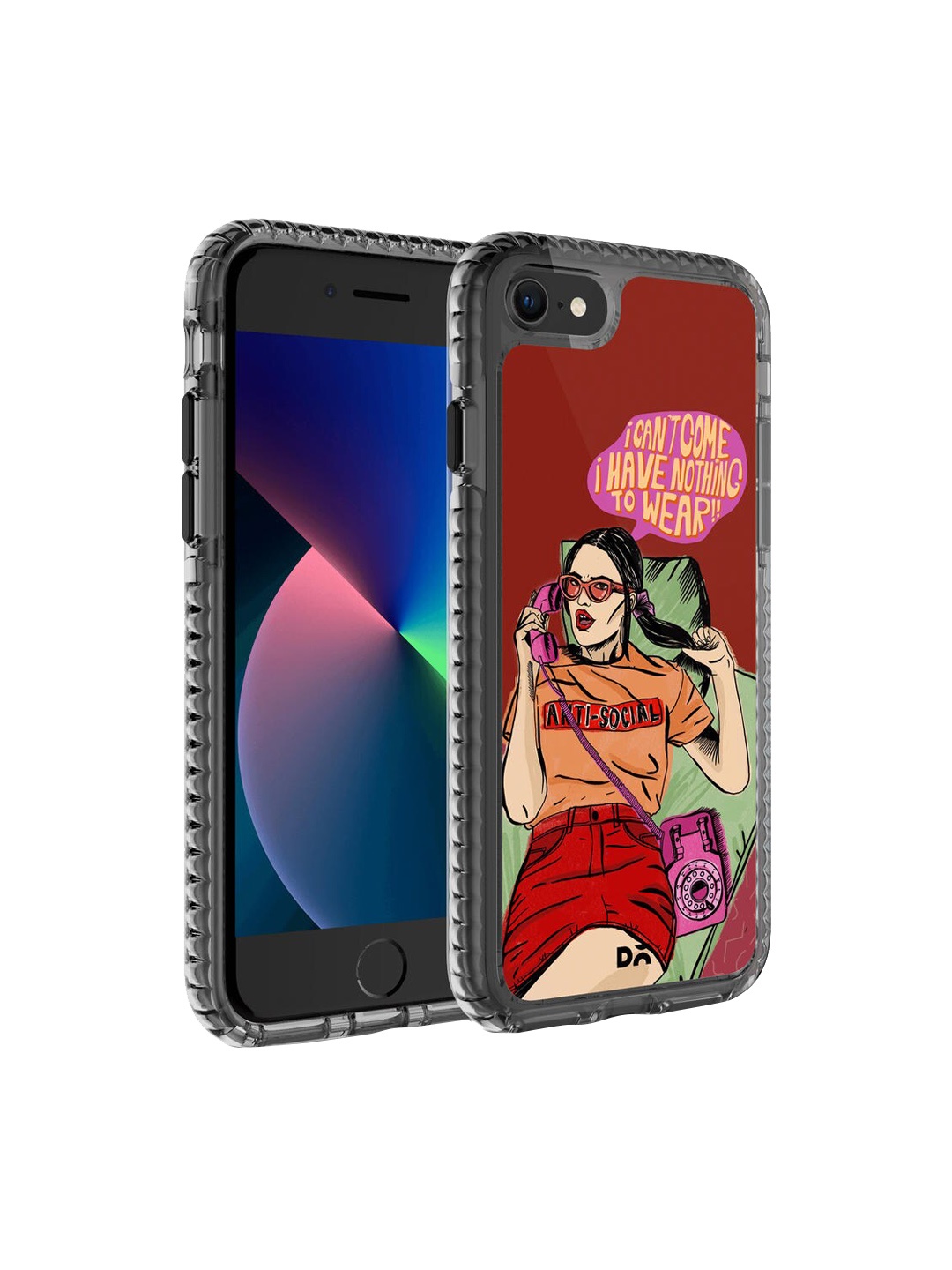 

DailyObjects Multi-Coloured Printed Anti Social Babe iPhone 7 Phone Case
